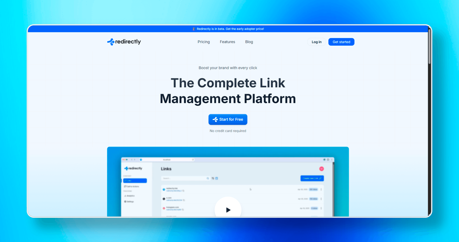 Redirectly Landing Page